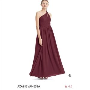 Azazie Vanessa long bridesmaid dress in Cabernet